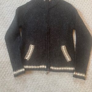 Kenzie Charcoal Knit Zip-Up Sweater